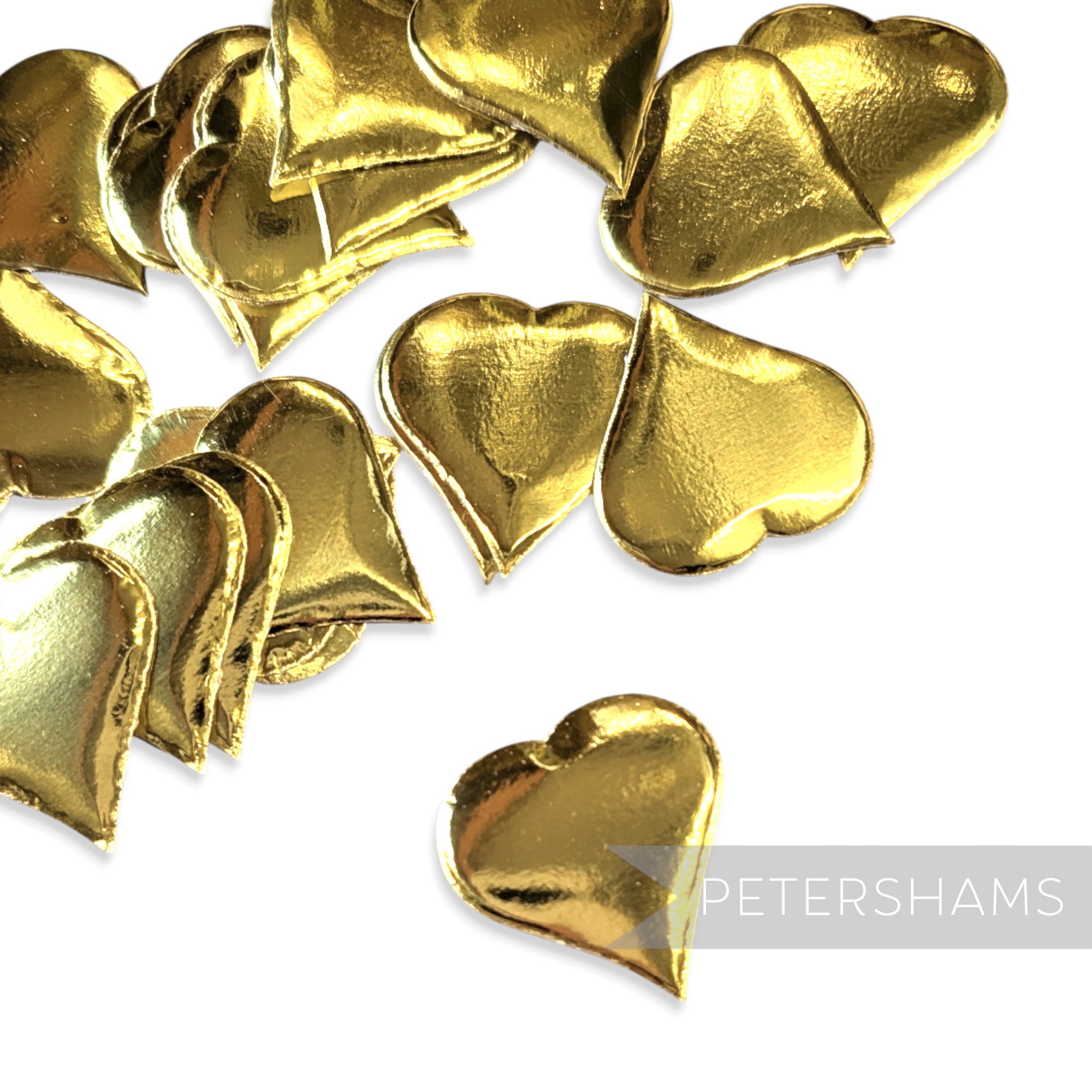 Vintage Metallic Foiled Paper Shapes - 37mm Hearts