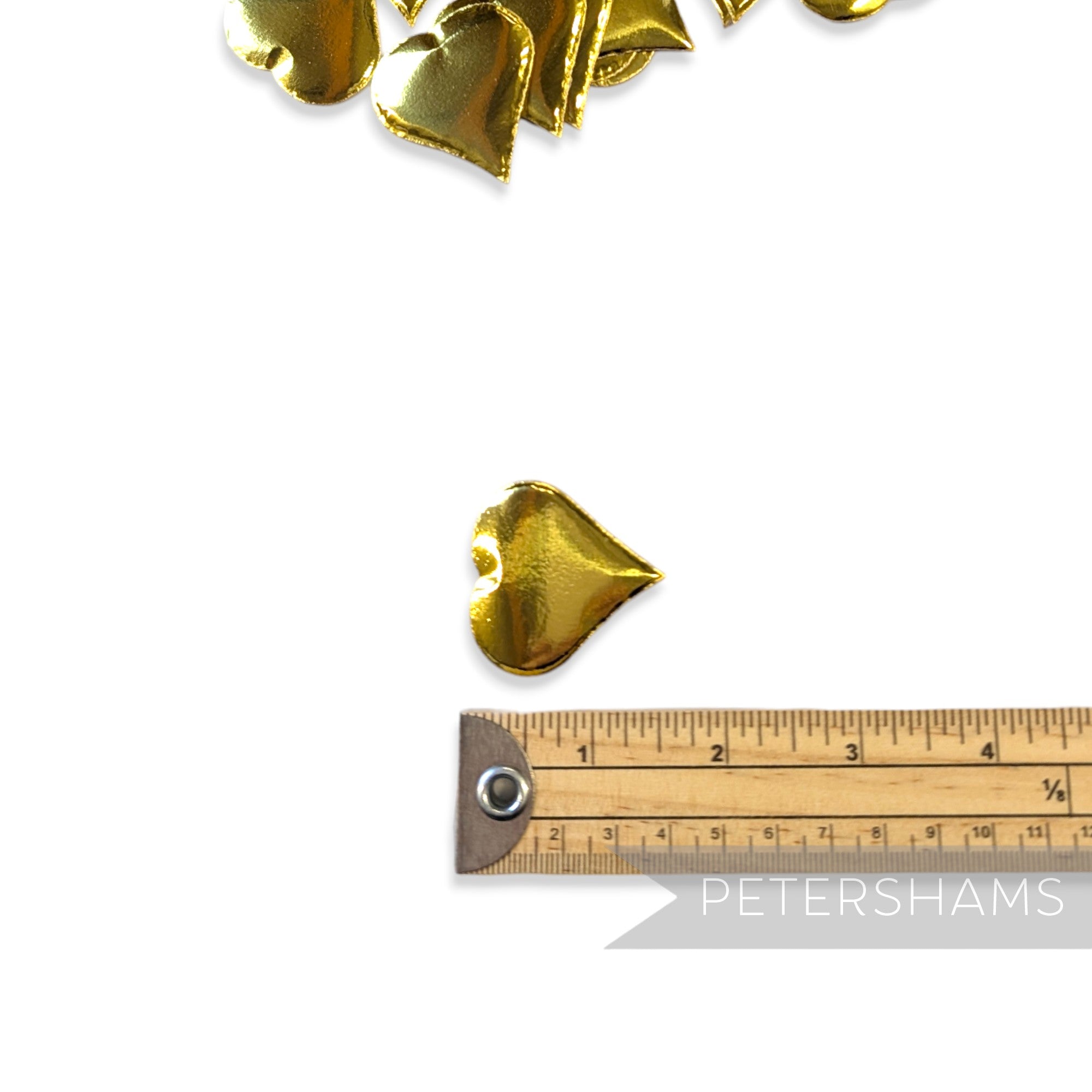 Vintage Metallic Foiled Paper Shapes - 37mm Hearts