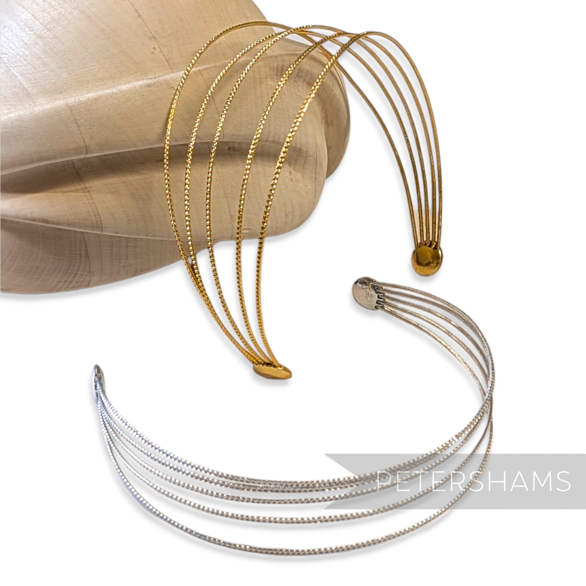 Vintage 1950/60s Metallic Lightweight 5-Band Headband