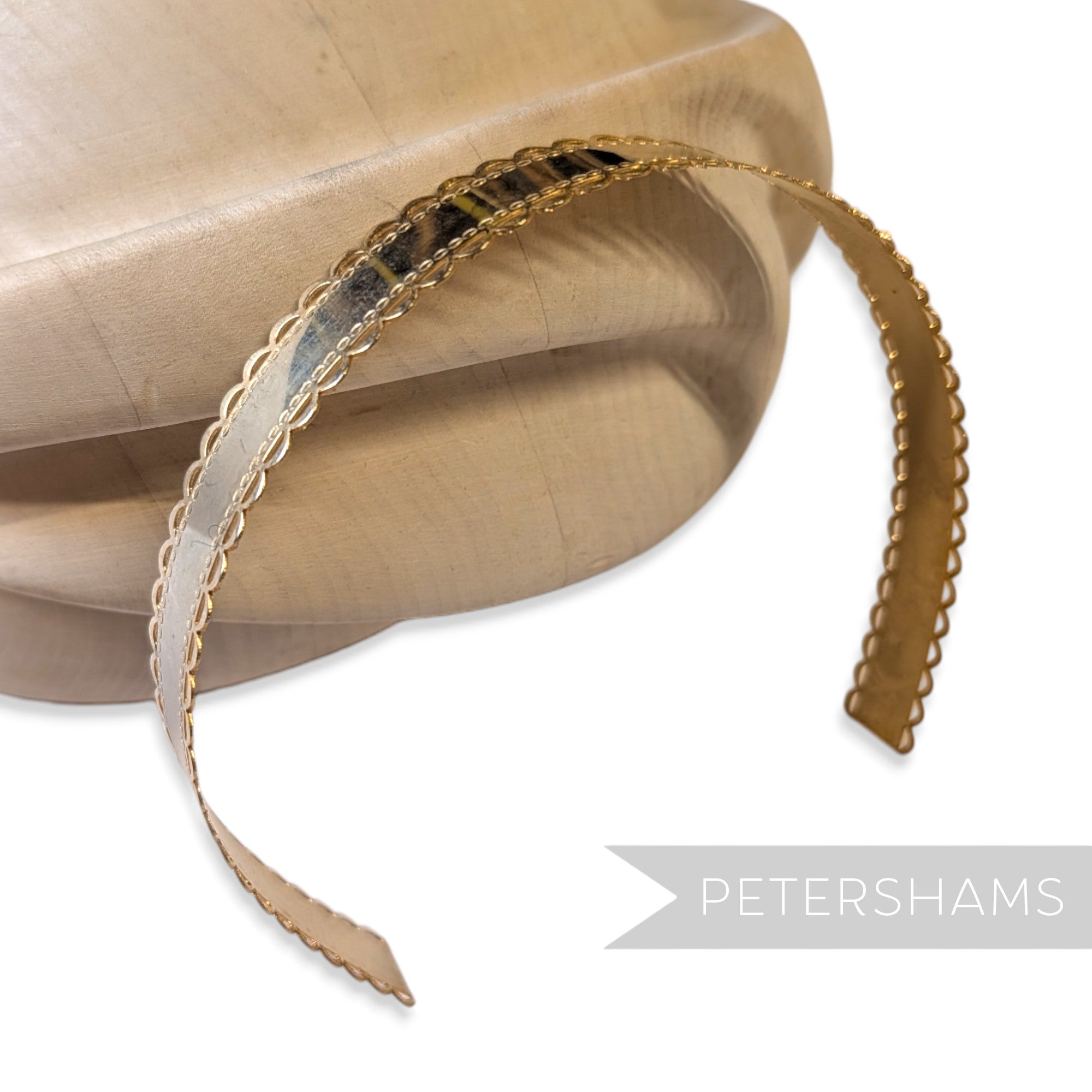 Vintage 1960/70s Gold Metal Headband - Picot Ribbon