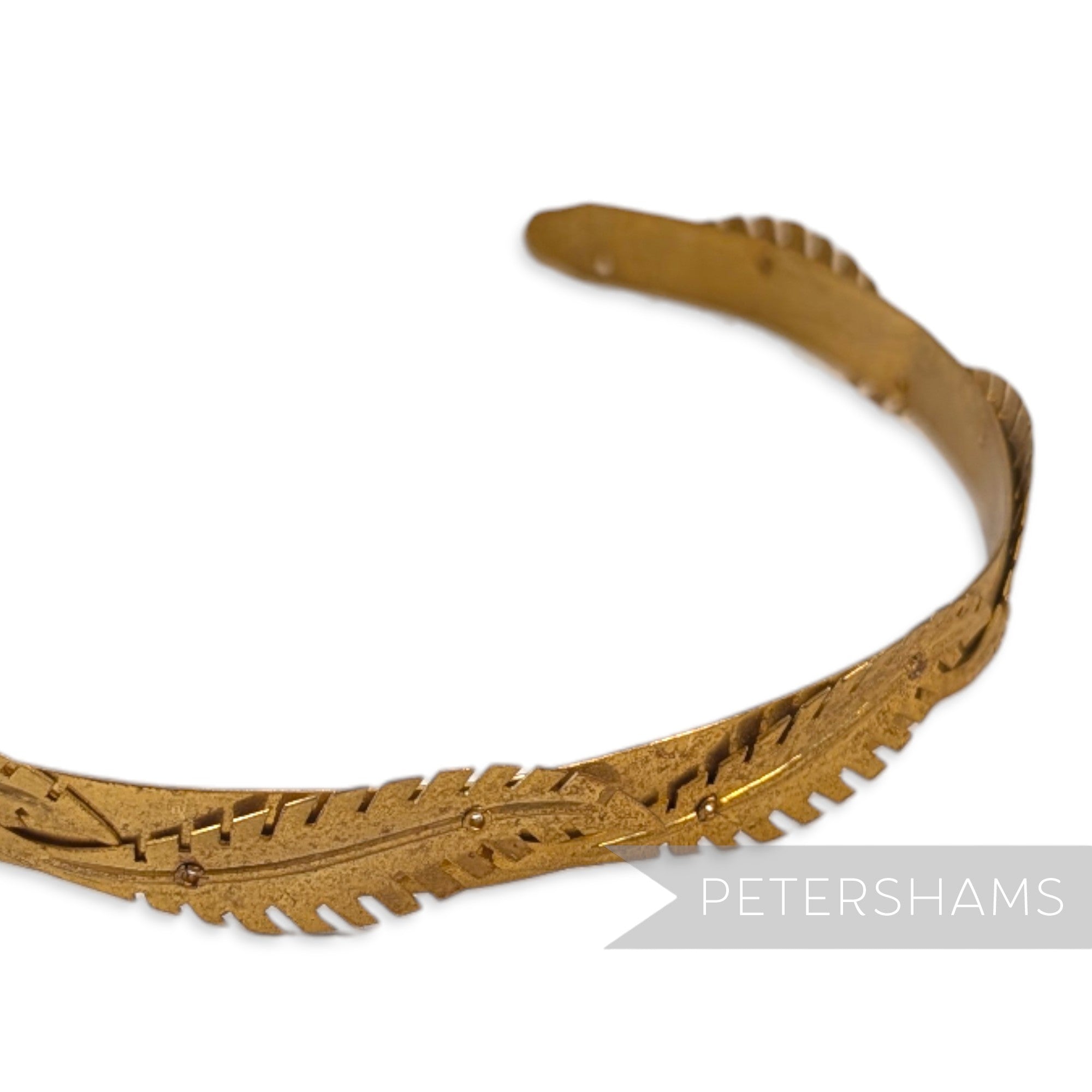 Vintage 1960/70s Layered Feather Gold Metal Headband
