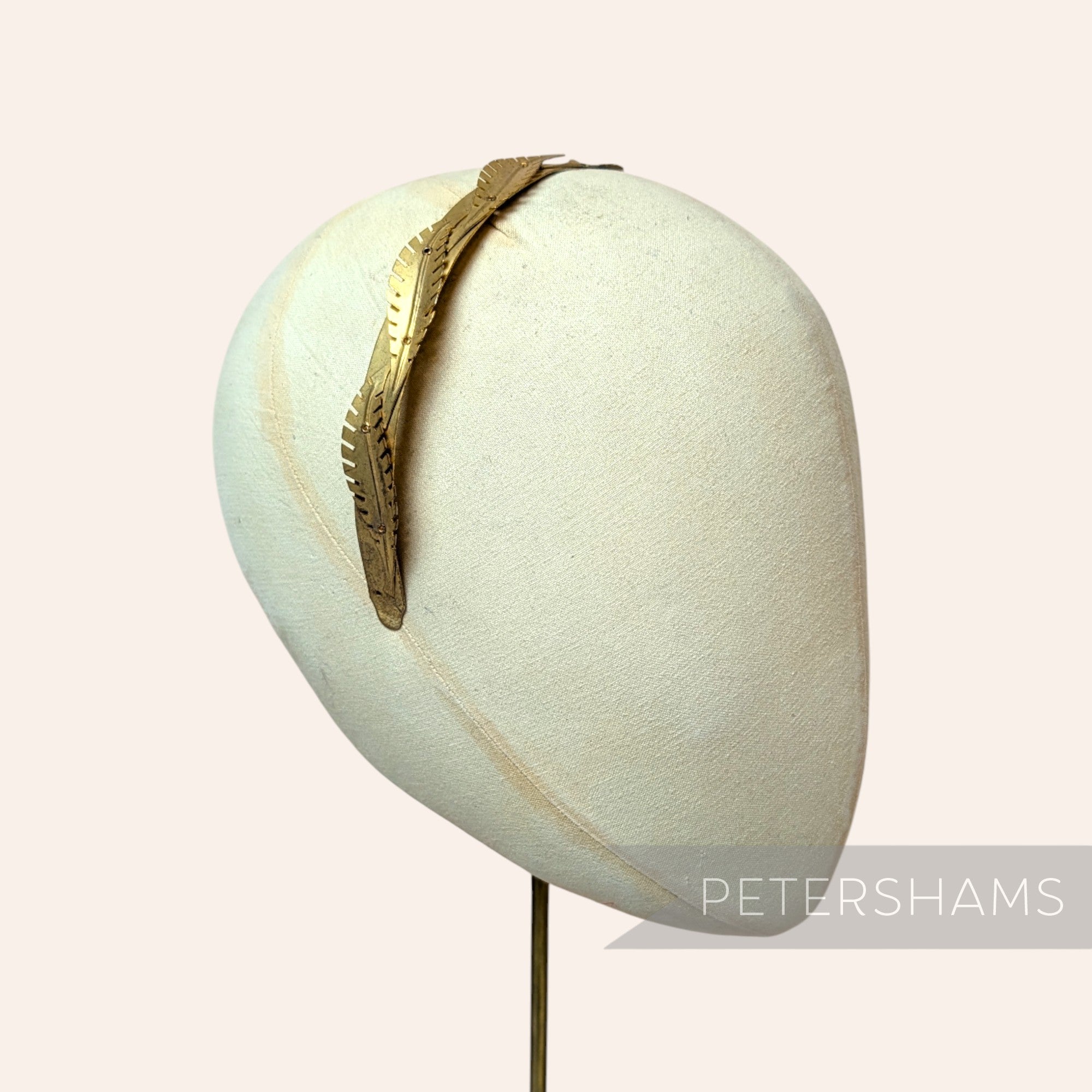 Vintage 1960/70s Layered Feather Gold Metal Headband