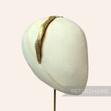 Vintage 1960/70s Layered Feather Gold Metal Headband