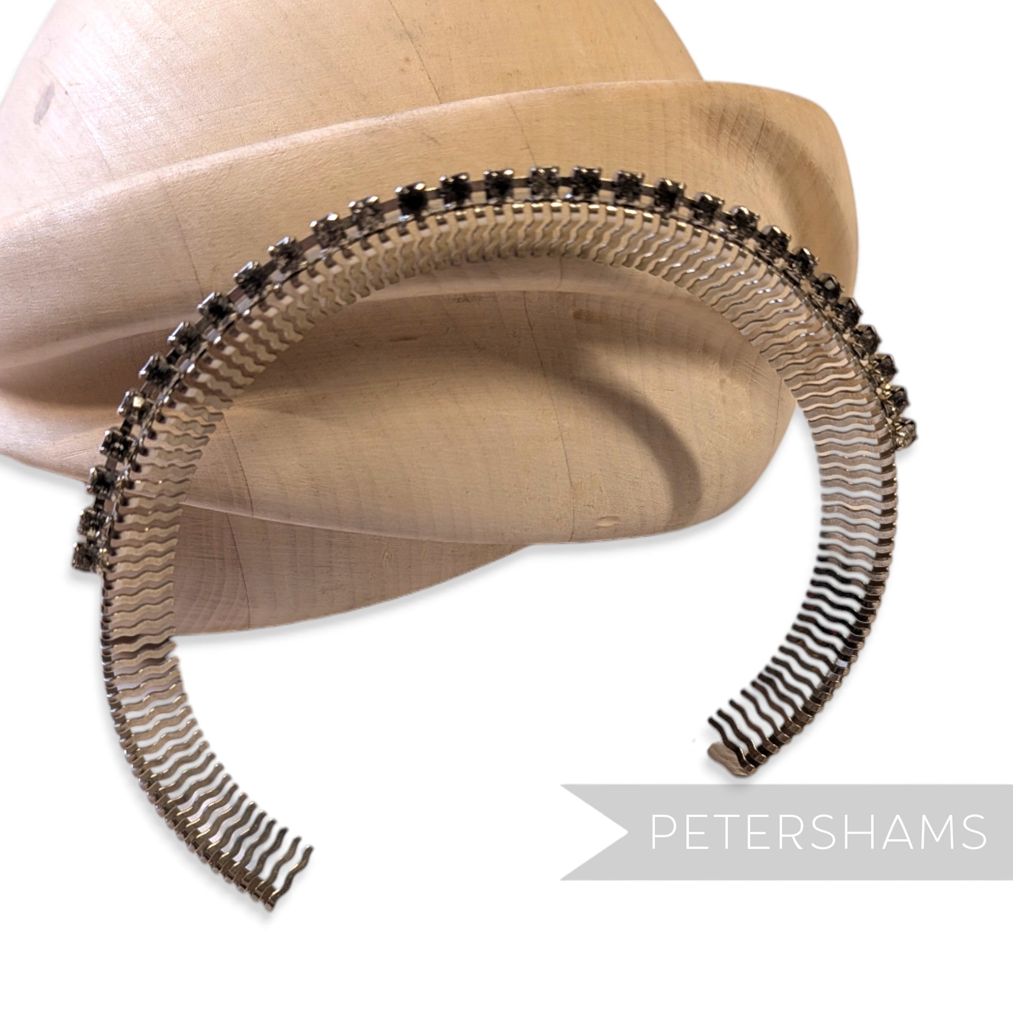 Vintage 1950/60s Metal & Diamante Toothed Headband / Bun Comb