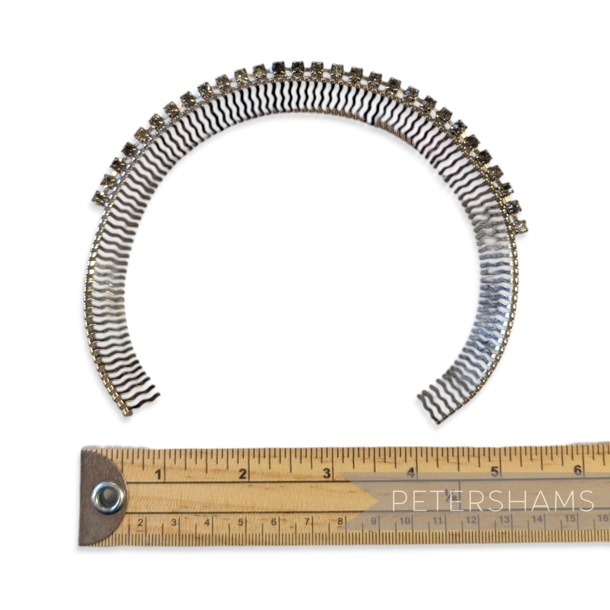 Vintage 1950/60s Metal & Diamante Toothed Headband / Bun Comb