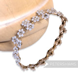 Vintage 1960's Updo Hair Ring Tiara - Flowers & Diamante