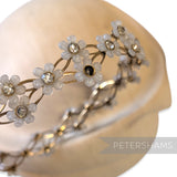 Vintage 1960's Updo Hair Ring Tiara - Flowers & Diamante