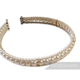 Vintage 1960/70s Tiered Faux Pearl & Metal Headband