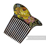 Vintage 1970/80s Plastic Hair Combs with Floral Motifs