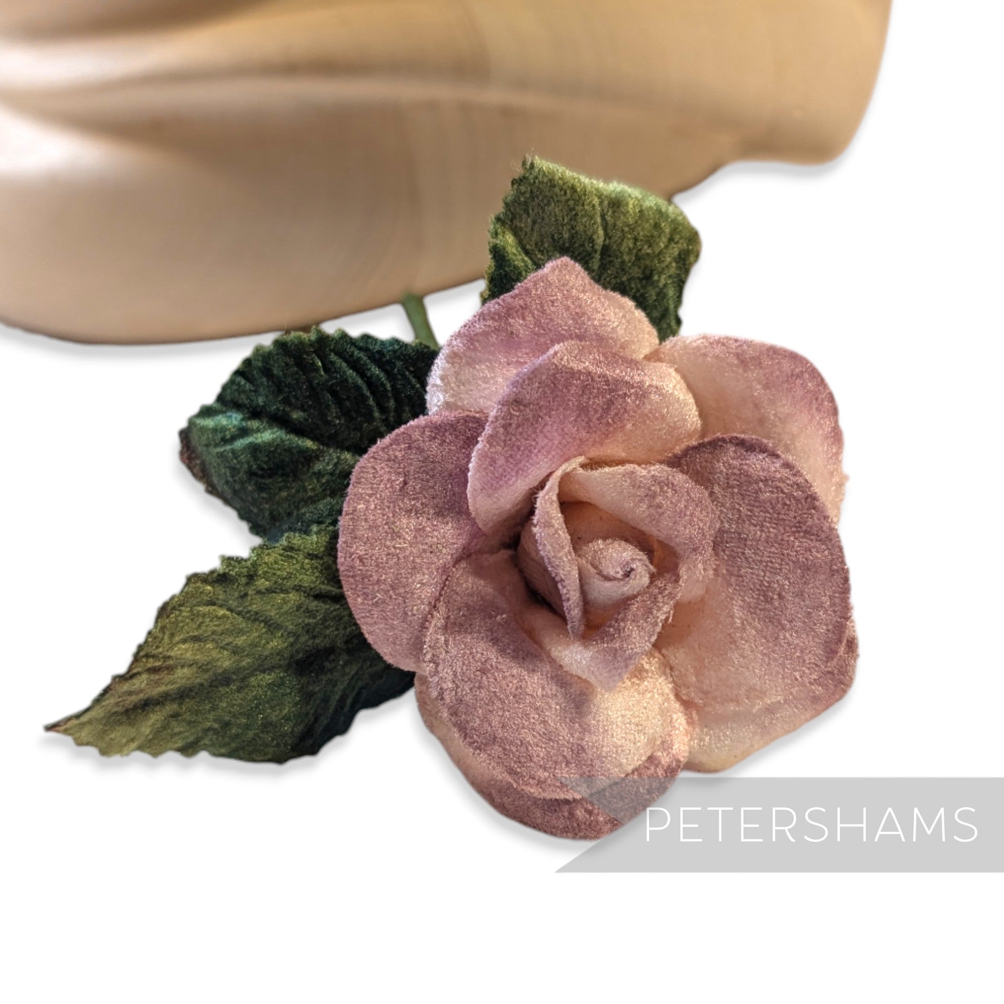 'Arabella' Small Velvet Rose Blossom Millinery Hat Mount