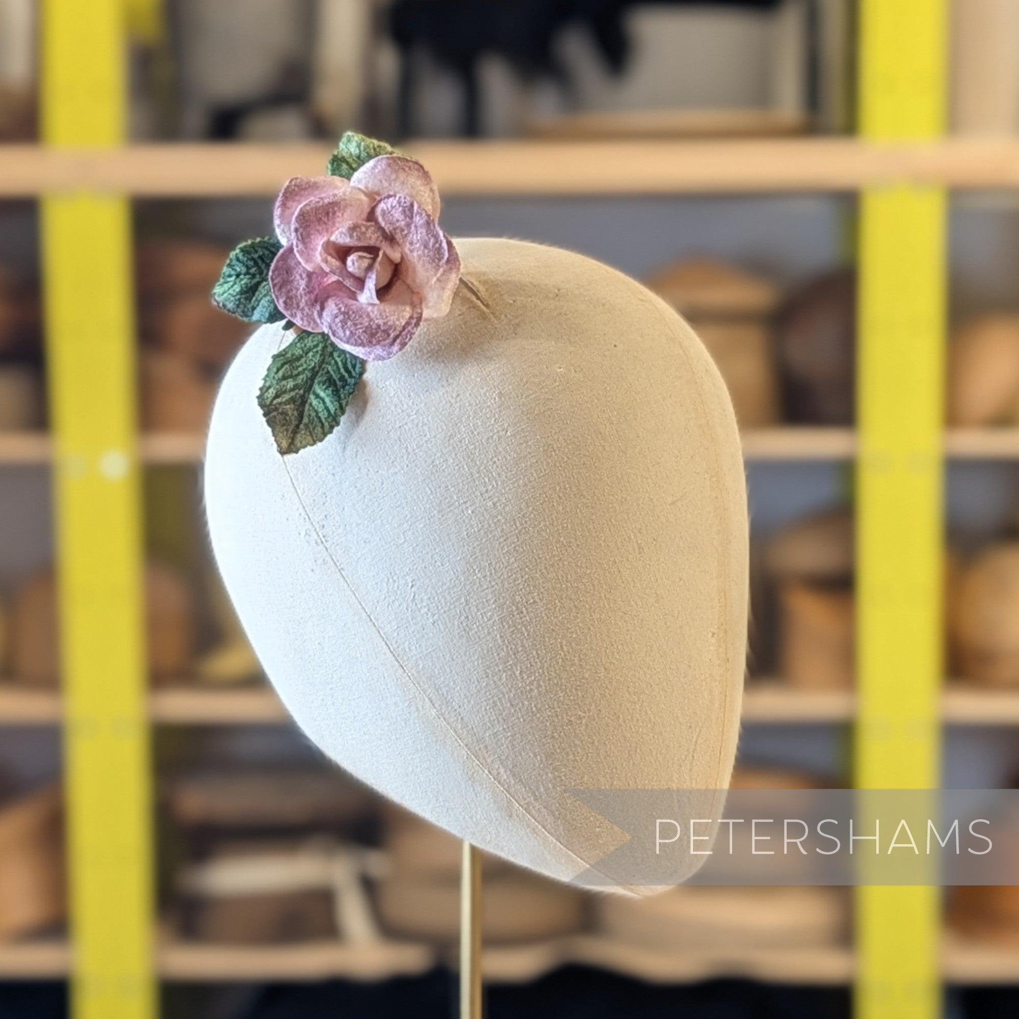 'Arabella' Small Velvet Rose Blossom Millinery Hat Mount