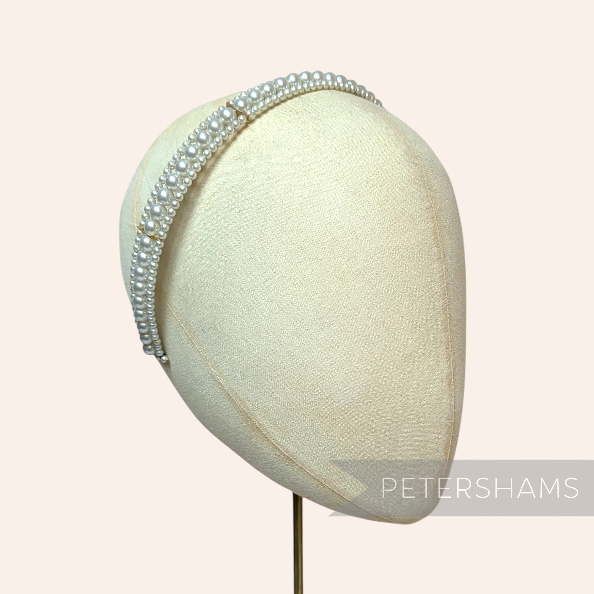 Vintage 1960/70s Tiered Faux Pearl & Metal Headband