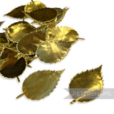 Metallic Gold Foil Paper Rose Leaves 25mm - Pack of 12