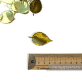 Metallic Gold Foil Paper Rose Leaves 25mm - Pack of 12