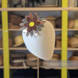 Vintage Crepe Paper & Metallic Silver Flower Trim - Pack 5