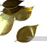 Metallic Gold Foil Paper Rose Leaves 65mm - Pack of 12