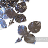 Vintage Metallic Foiled Paper Shapes - 10.5cm Triple Veined Rose Leaf