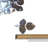 Vintage Metallic Foiled Paper Shapes - 10.5cm Triple Veined Rose Leaf