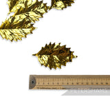 Metallic Vintage Veined Plastic Foil Gold Holly Leaves - Pack of 12