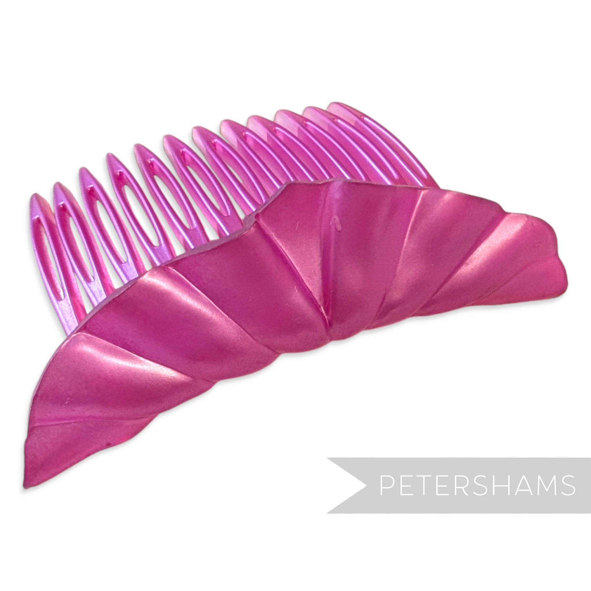 Vintage Pearlised 1970/80s Tiara Style Plastic Ruffle Effect Comb
