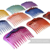 Little Pearlised Vintage 1970/80s Floral Relief Hair Comb