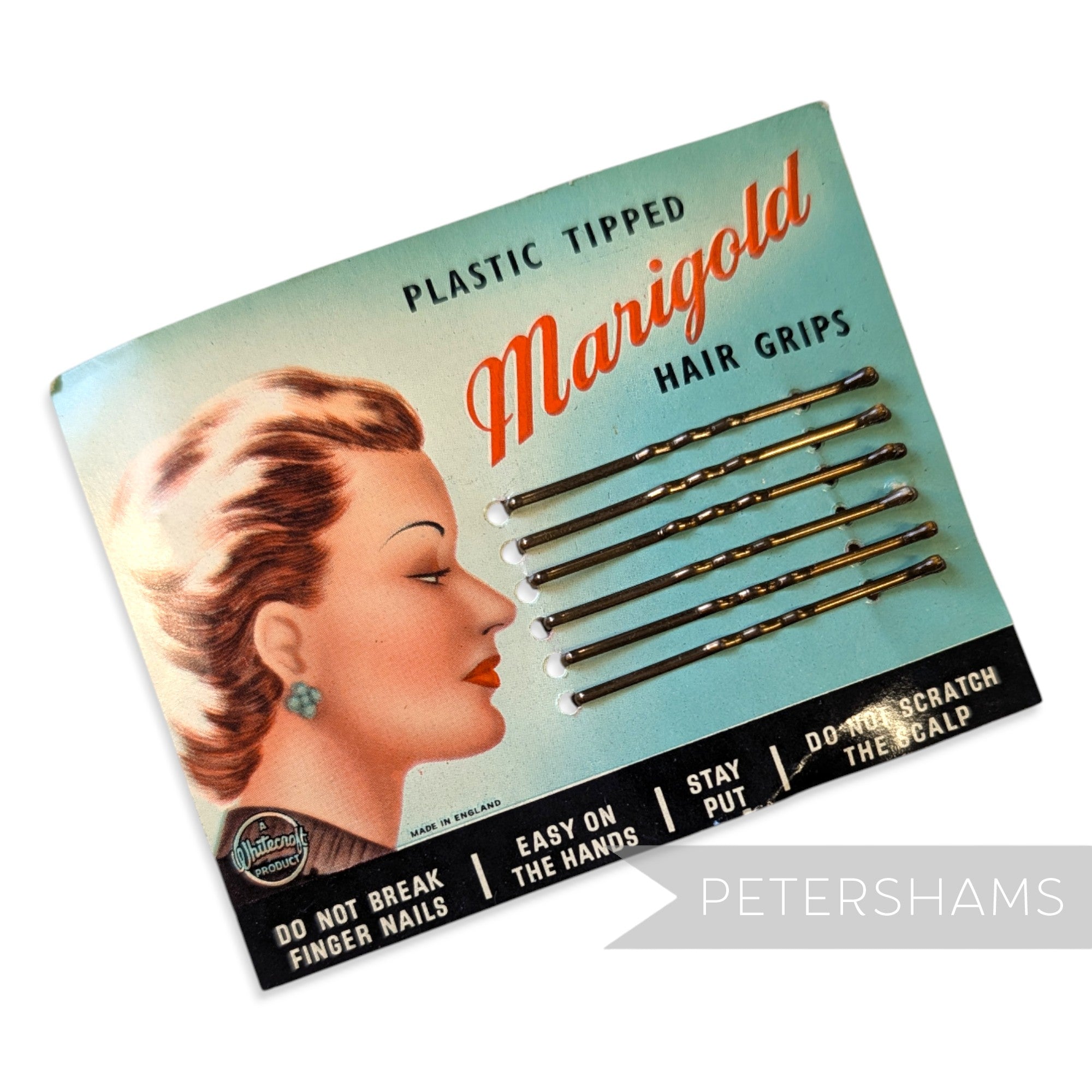 1930's-50's Card of Hair Grips / Bobby Pins