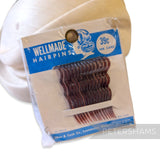 Tilton & Cook Co. 'Wellmade' Vintage 1950/60s Hairpins Plastic Tortoise Brown - Pack 15