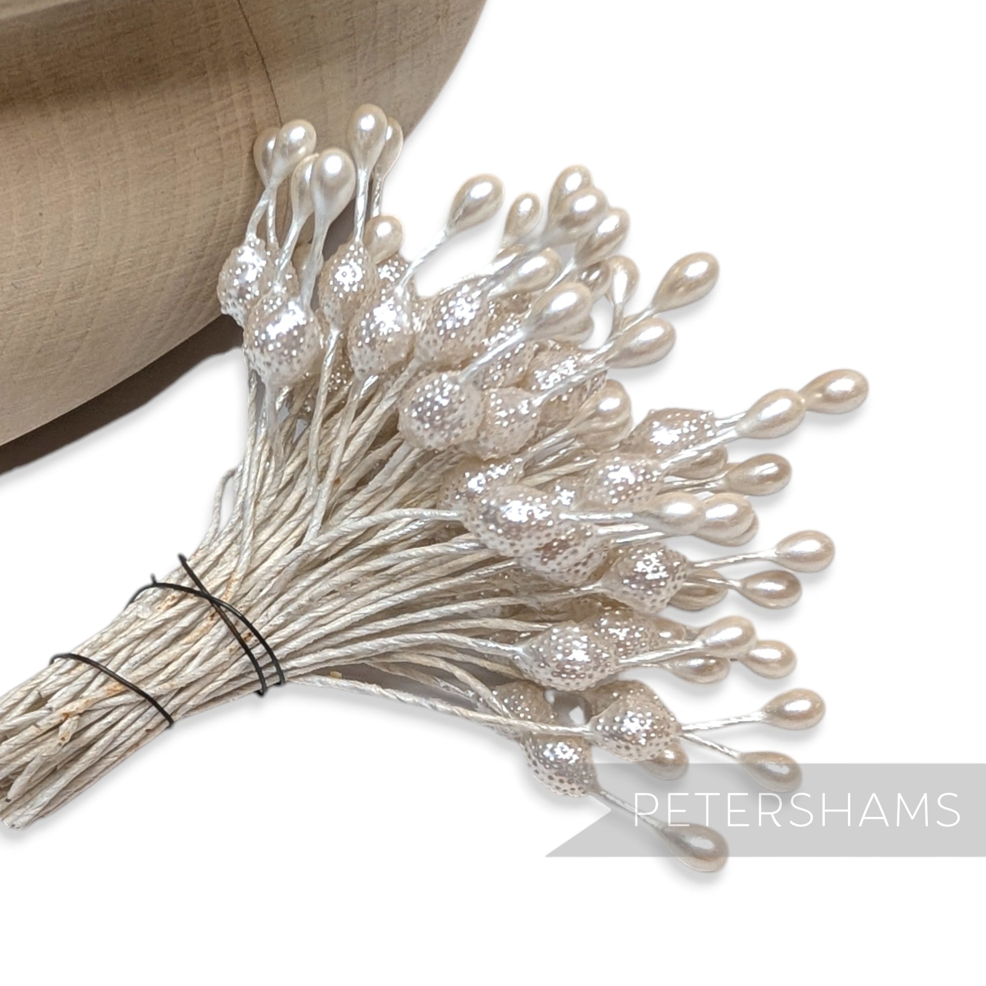 Vintage 1940/50s Pearlized Double Tipped Pearl Flower Stamens