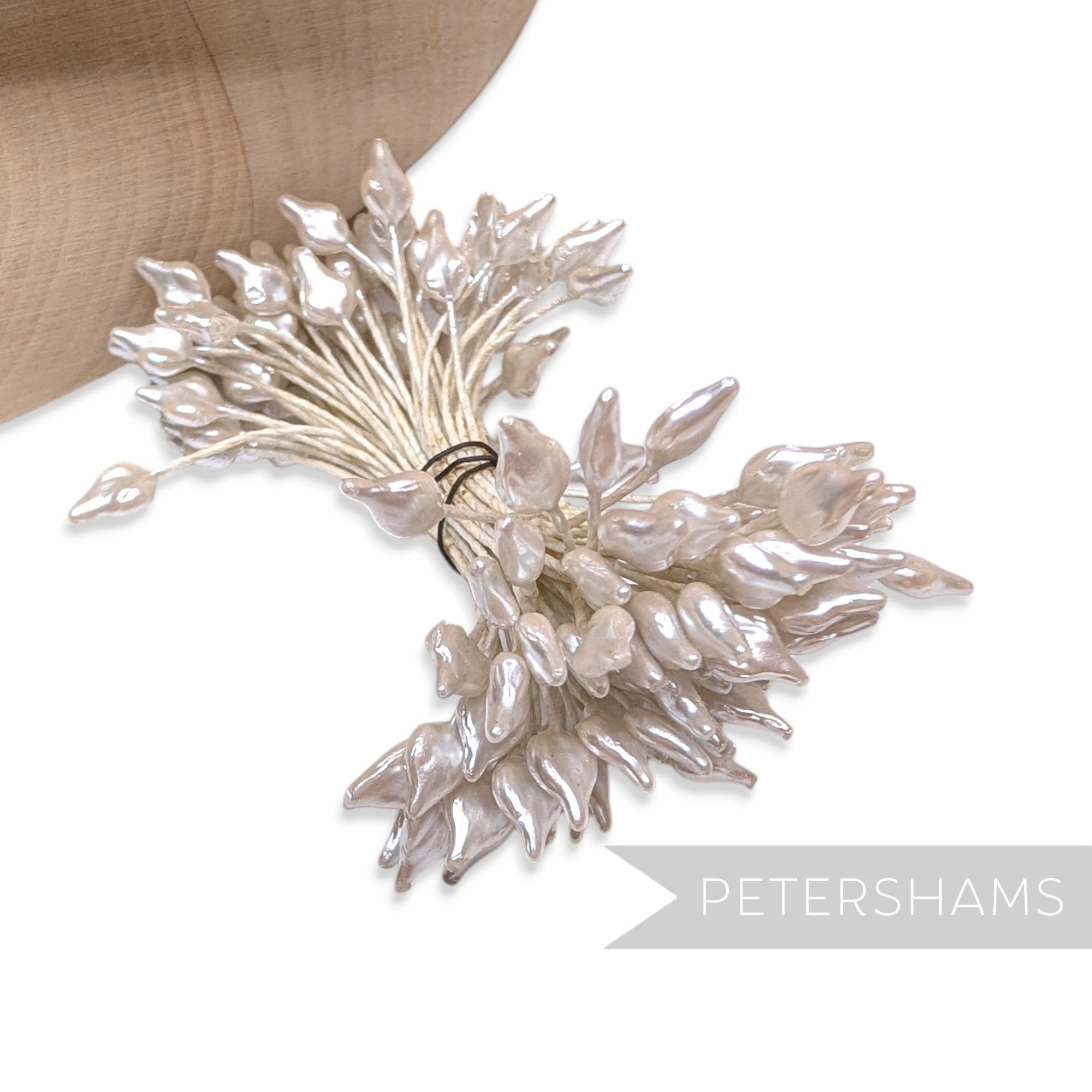 Vintage 1940/50s Double Sided Stamens Pearlized Leaf