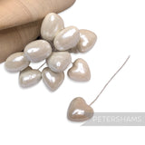Pearlized Wired Foam Hearts - 12 Stems