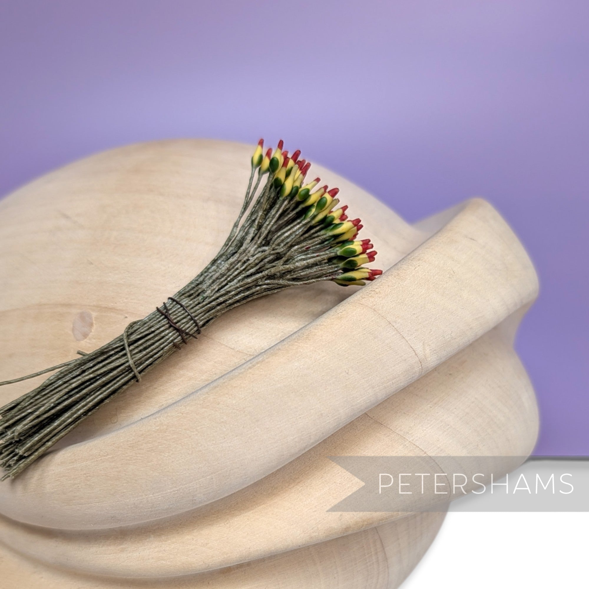 Vintage 1940/50s Wired Triple Colour Flower Stamens