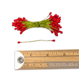 Vintage 1960/70s Wired Double Sided Small Red Berry Pip Stamens