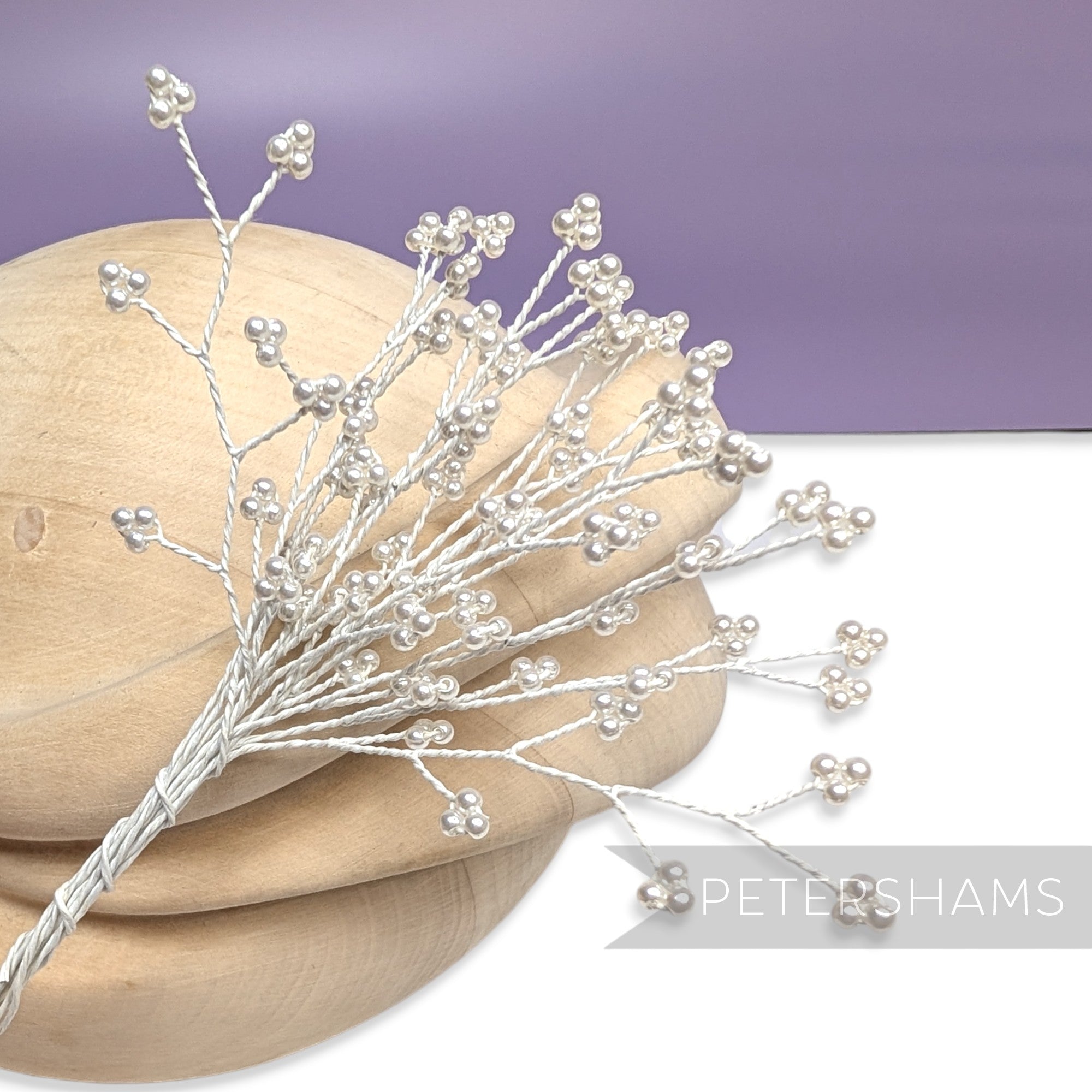 Pearlized Wired Triple Faux Pearl Sprays - 12 Stems