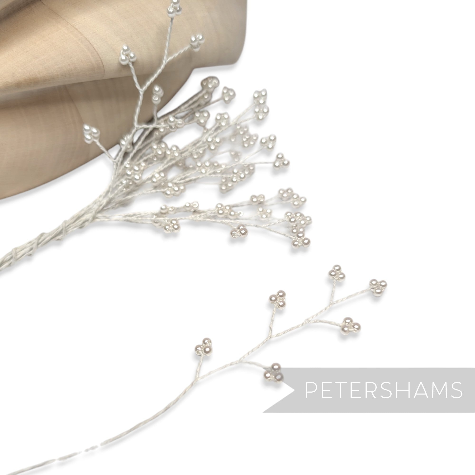 Pearlized Wired Triple Faux Pearl Sprays - 12 Stems