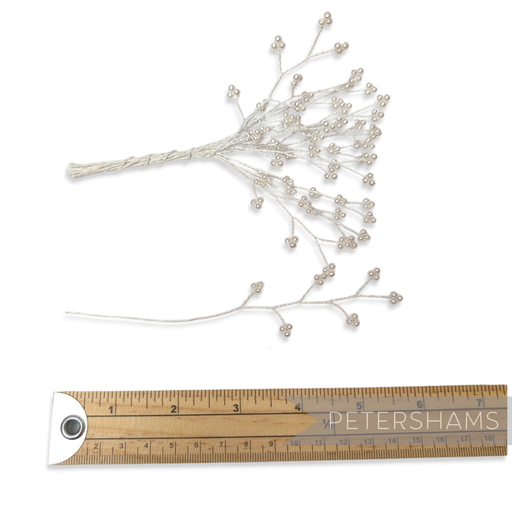 Pearlized Wired Triple Faux Pearl Sprays - 12 Stems