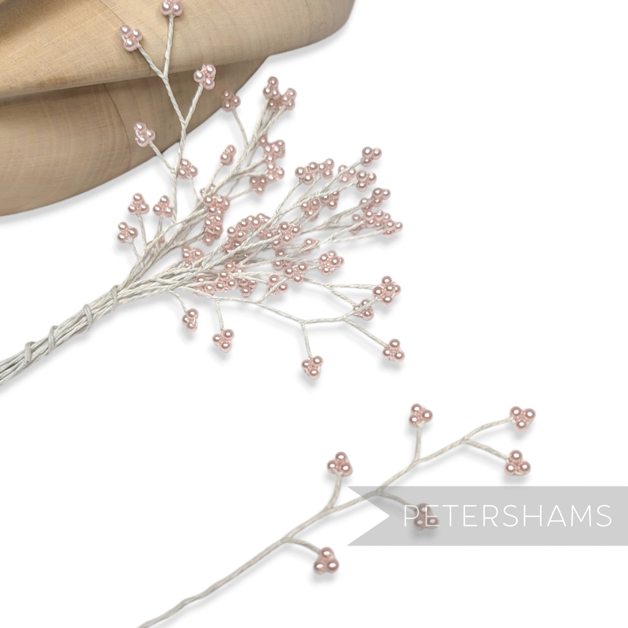 Pearlized Wired Triple Faux Pearl Sprays - 12 Stems