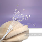 Triple Ivory Pearl on Clear Nylon Wired Spray - 12 Stems