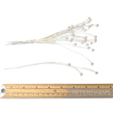 Triple Ivory Pearl on Clear Nylon Wired Spray - 12 Stems