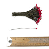 Vintage 1960/70s Wired Single Sided Glossy Red Berry Pip Stamens - Approx. 125 Stems