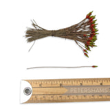 Vintage 1940/50s Wired Single Sided Green & Red Flower Stamens