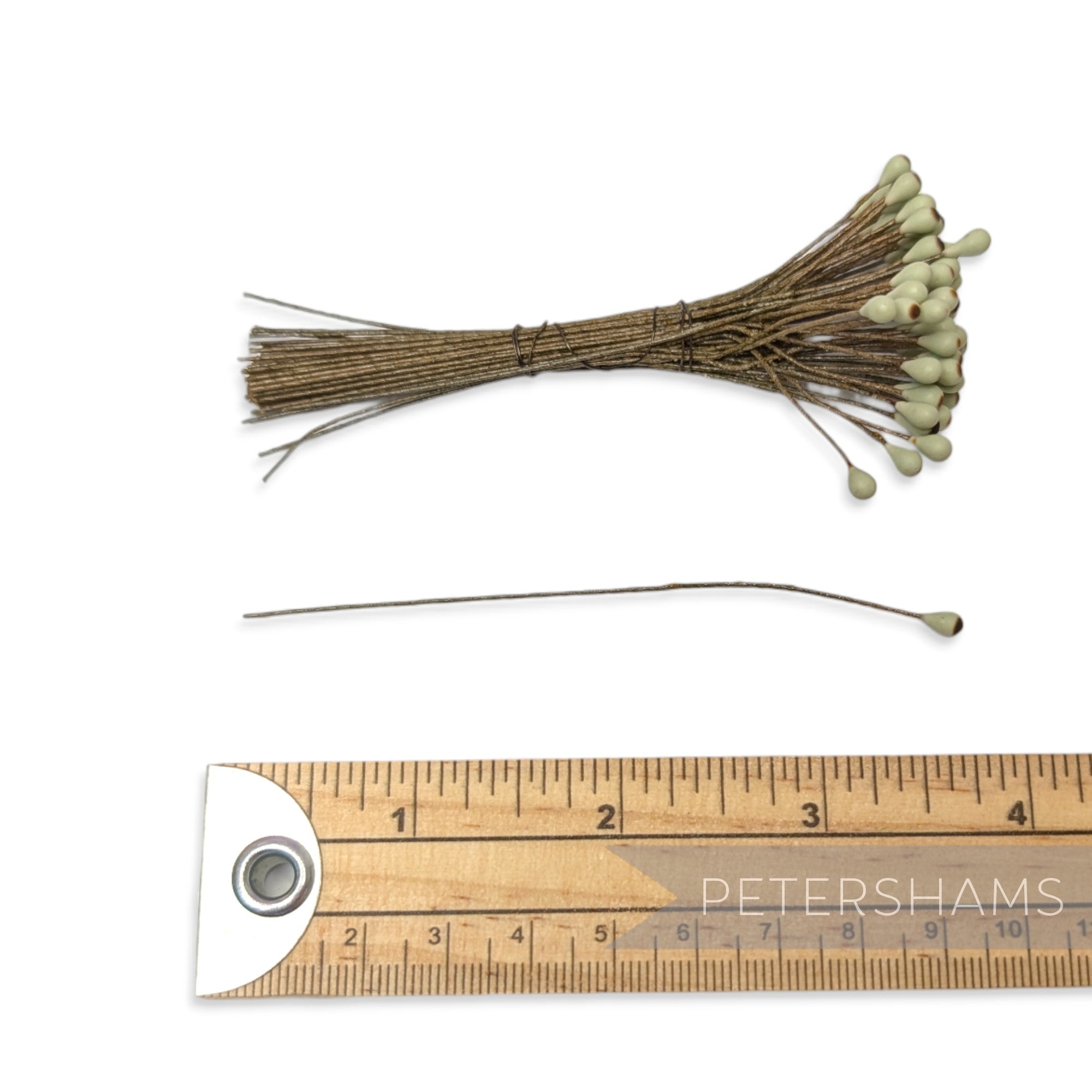 Vintage 1960/70s Brown Tip Matt Finish Single Sided Wired Flower Stamens