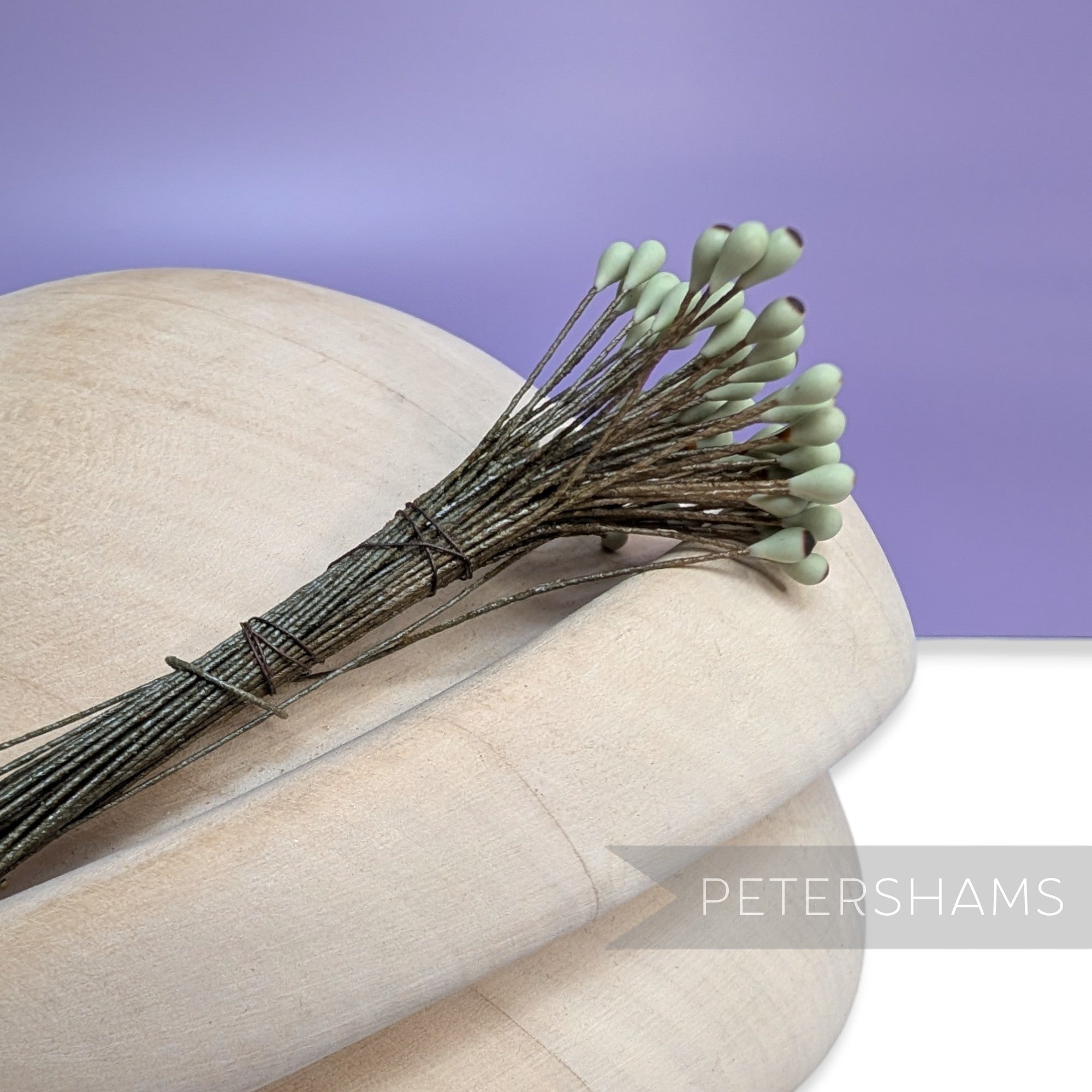 Vintage 1960/70s Brown Tip Matt Finish Single Sided Wired Flower Stamens