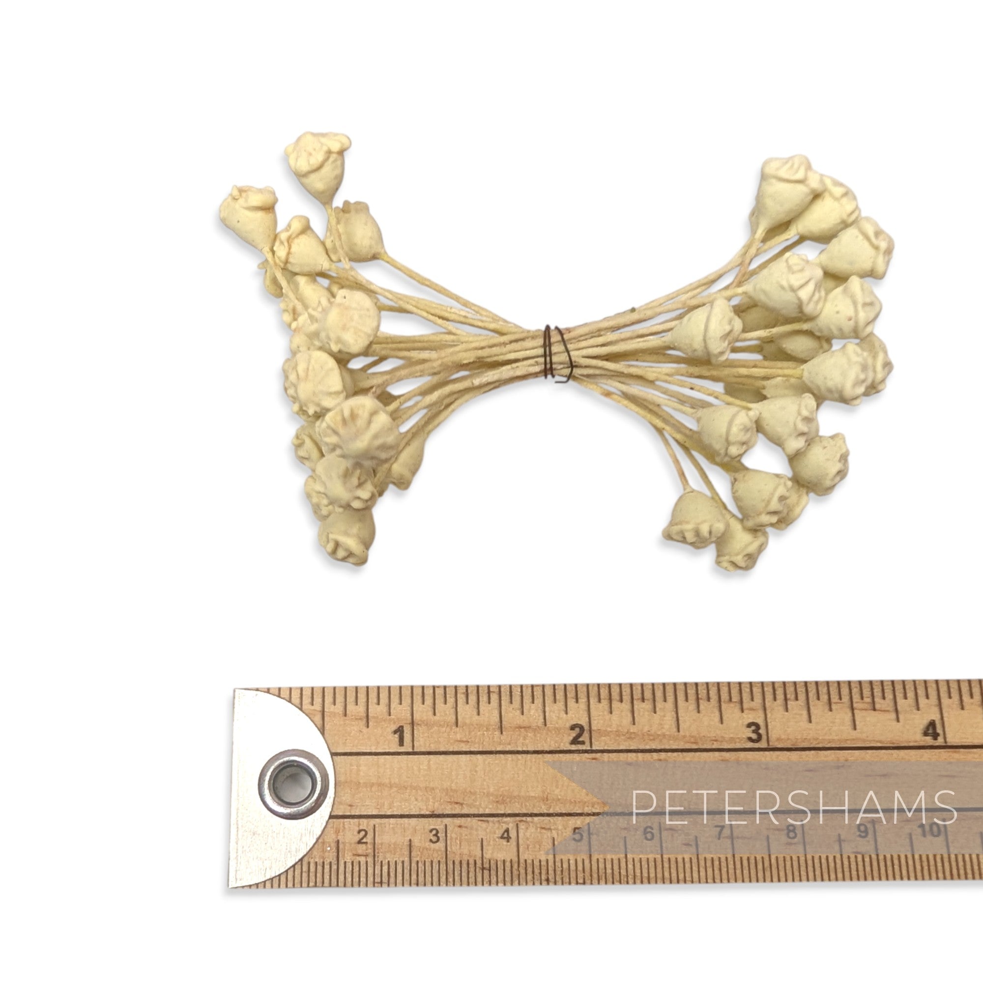 Vintage 1950s Ceramic Double Sided Cream Poppy Stamens - 24 Stems