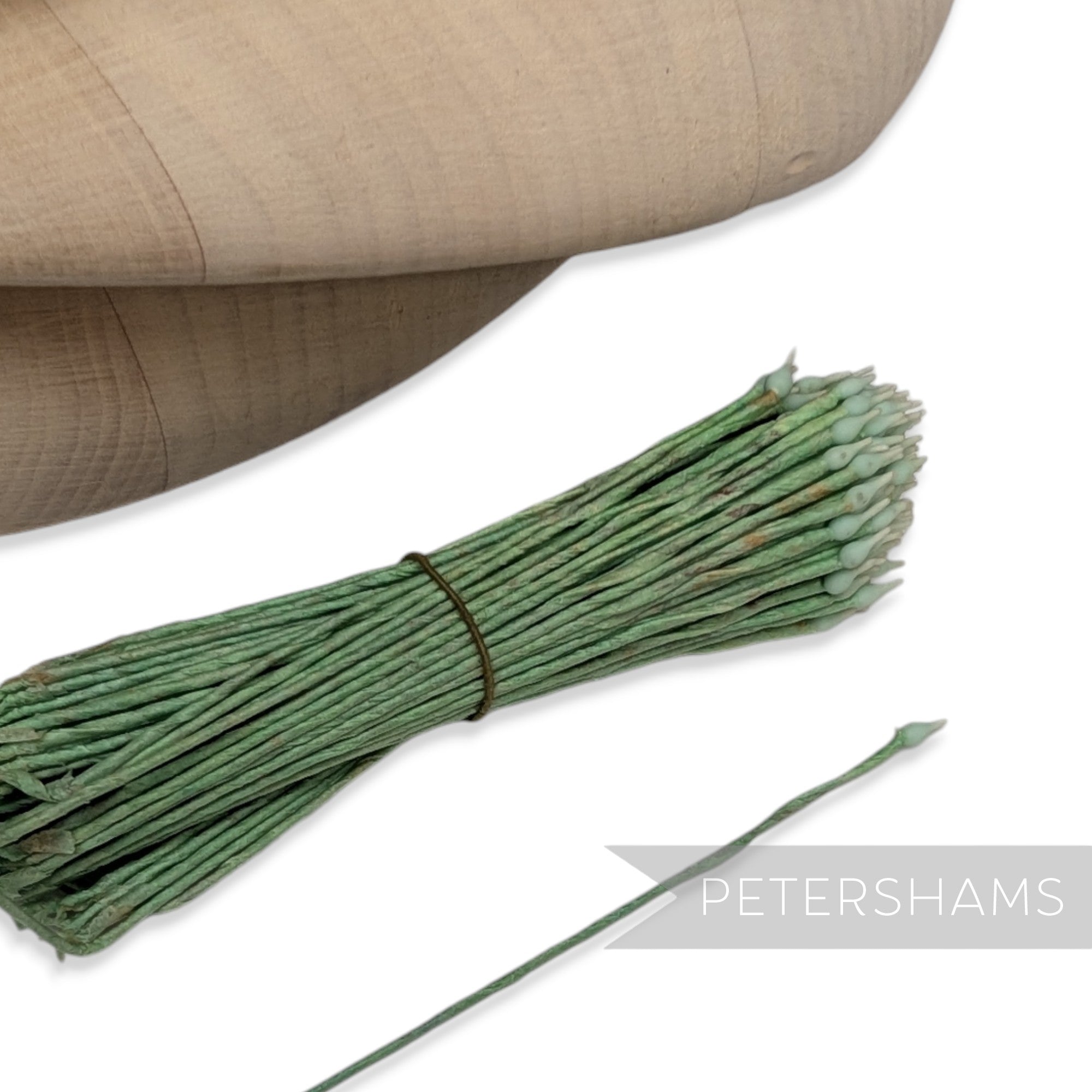 Vintage 1950s Wired Single Sided Pointy Aqua Stamens - Approx. 100 Stems