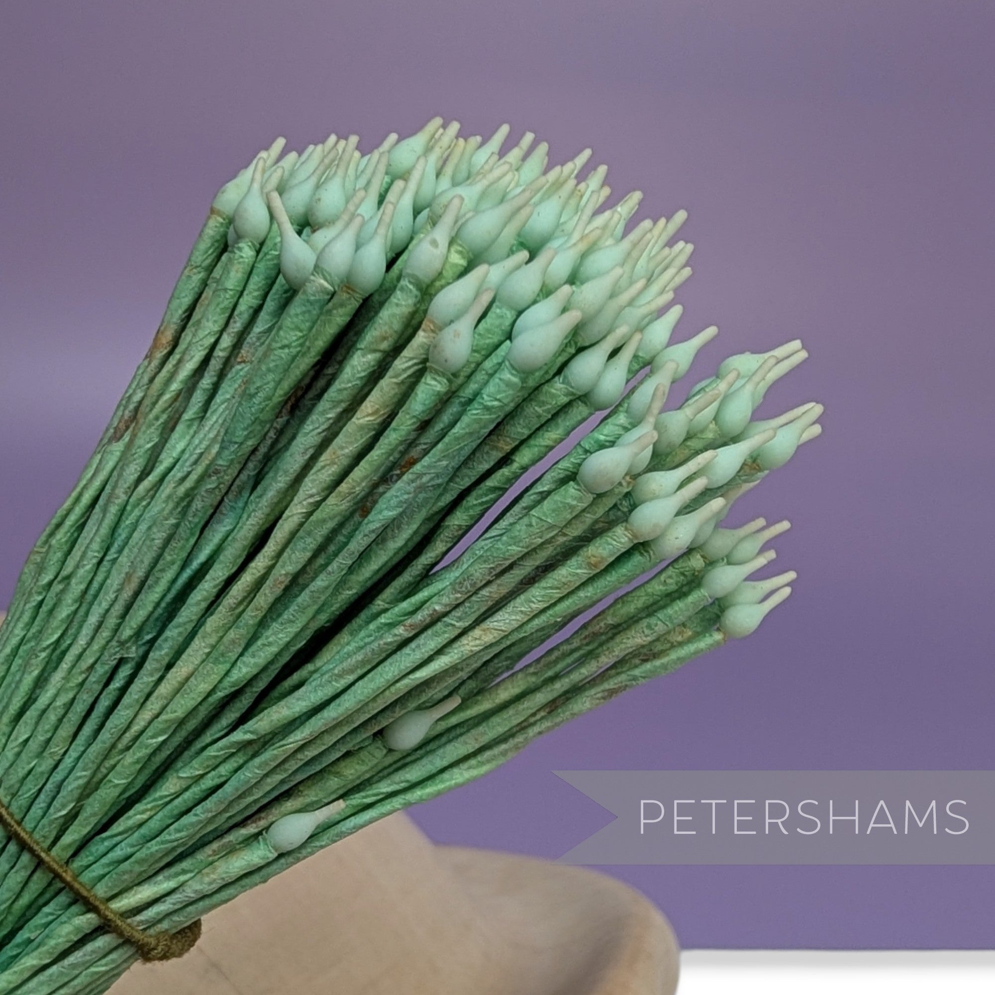 Vintage 1950s Wired Single Sided Pointy Aqua Stamens - Approx. 100 Stems