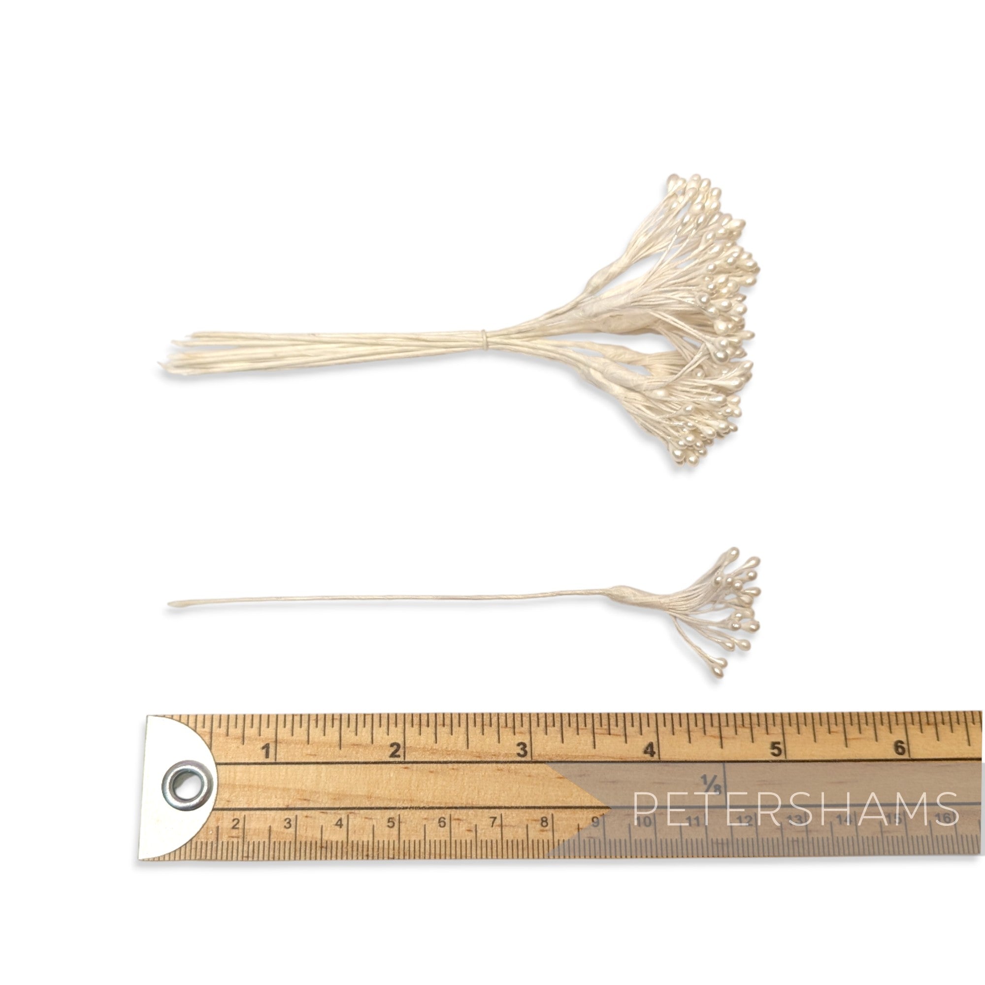 Vintage 1980s Pearlized Wired Splayed Flower Stamen Stems - 12 Stems