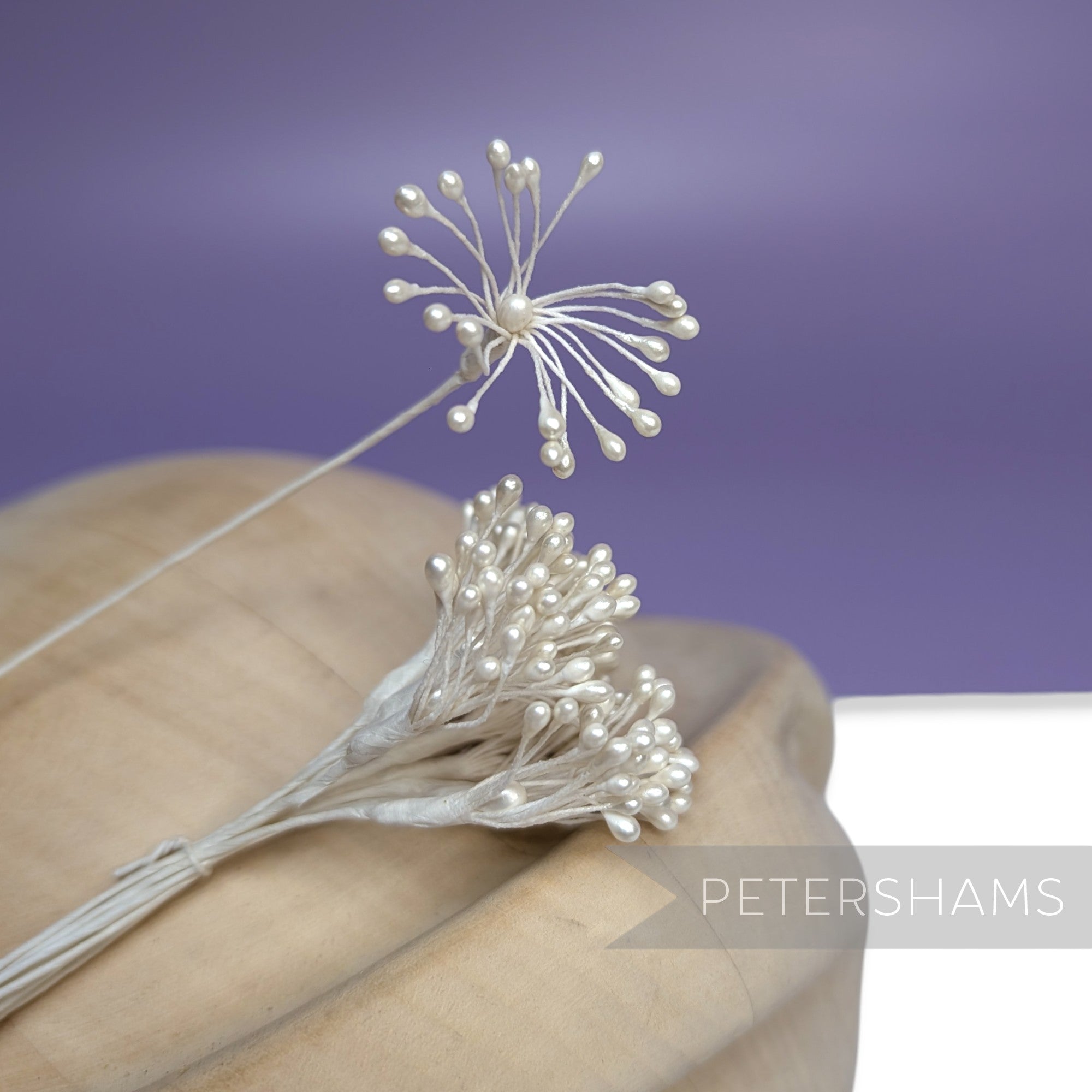 Vintage 1980s Pearlized Wired Splayed Flower Stamen Stems - 12 Stems