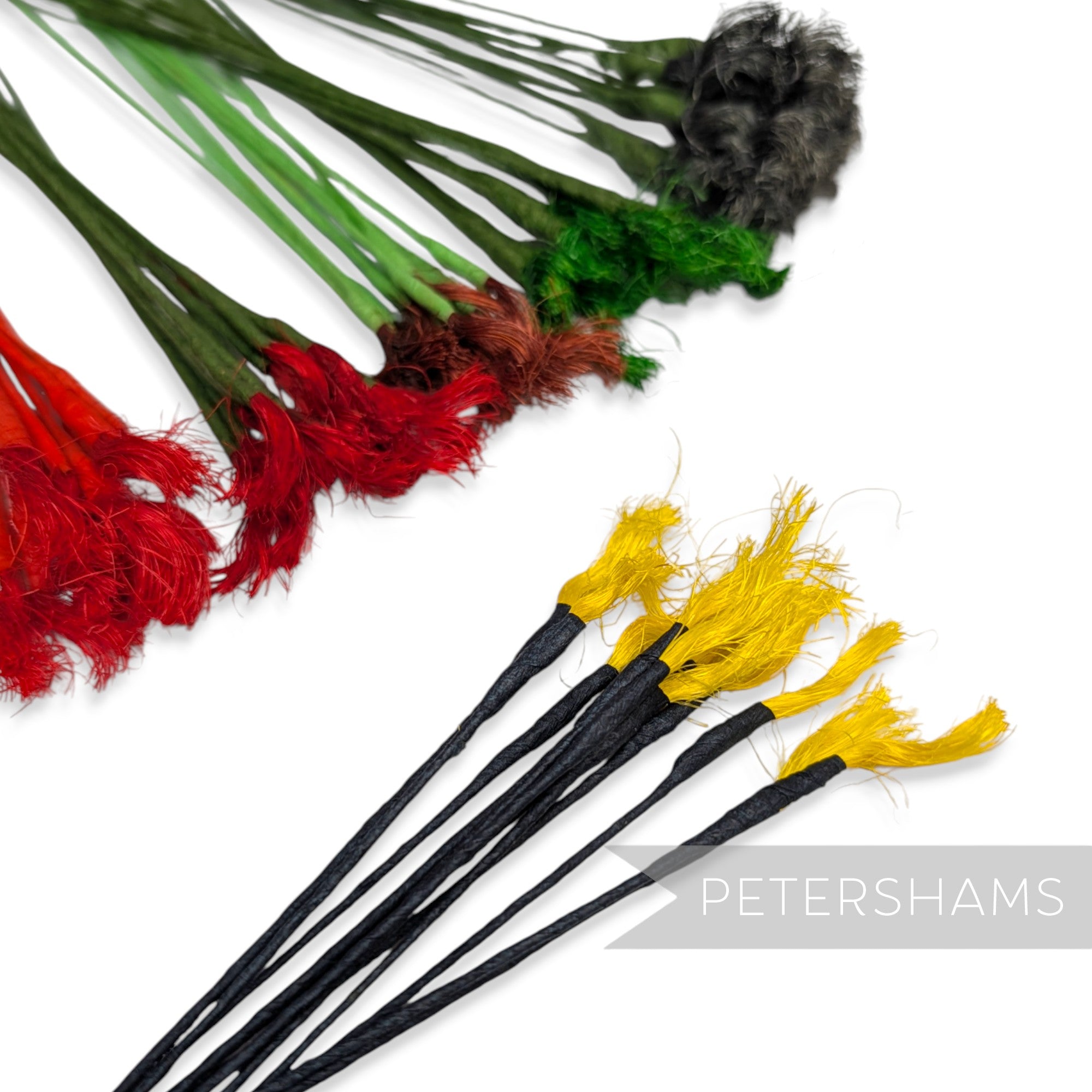 Vintage 1950s Sisal Straw Swirly Flower Stamen Stems - 12 Stems