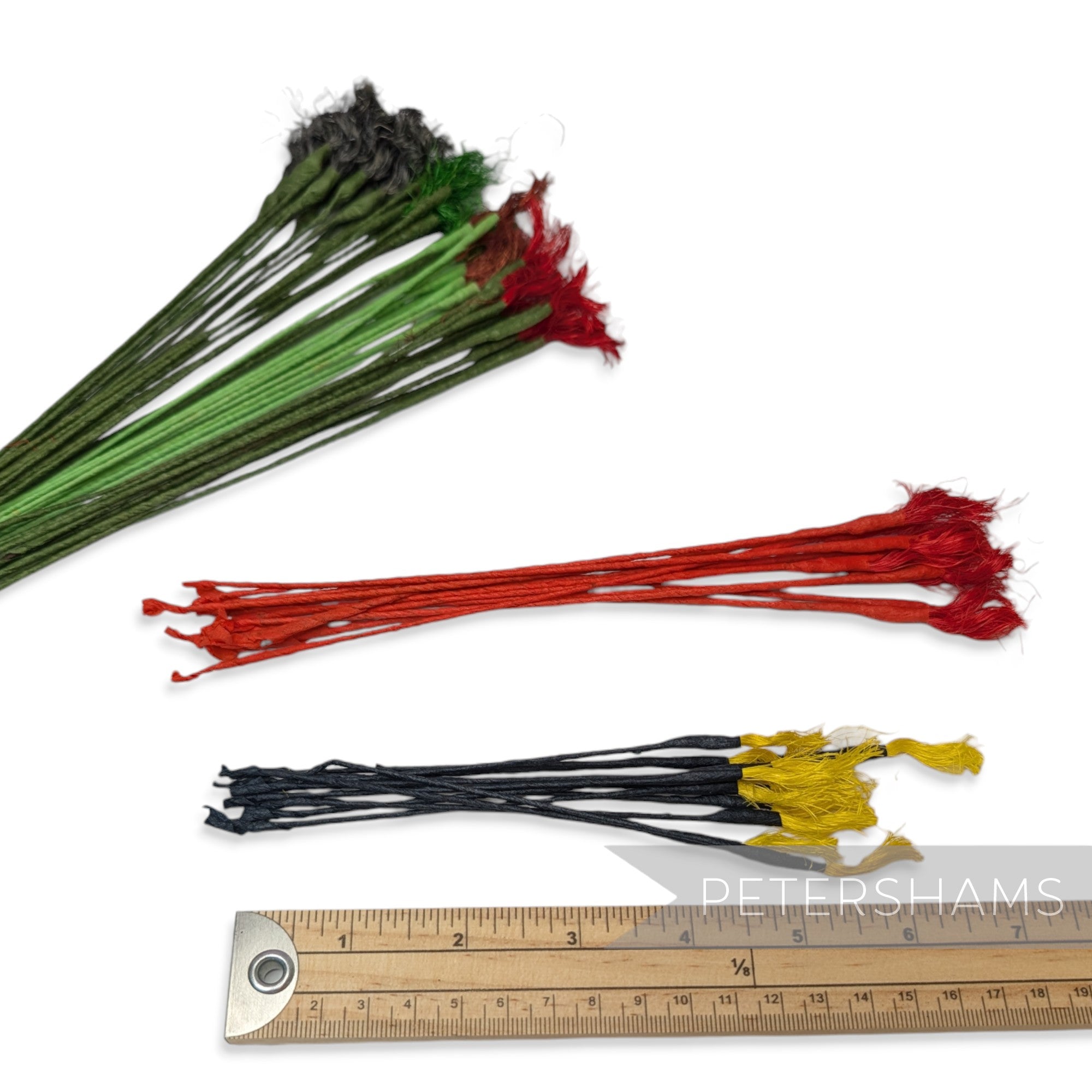 Vintage 1950s Sisal Straw Swirly Flower Stamen Stems - 12 Stems