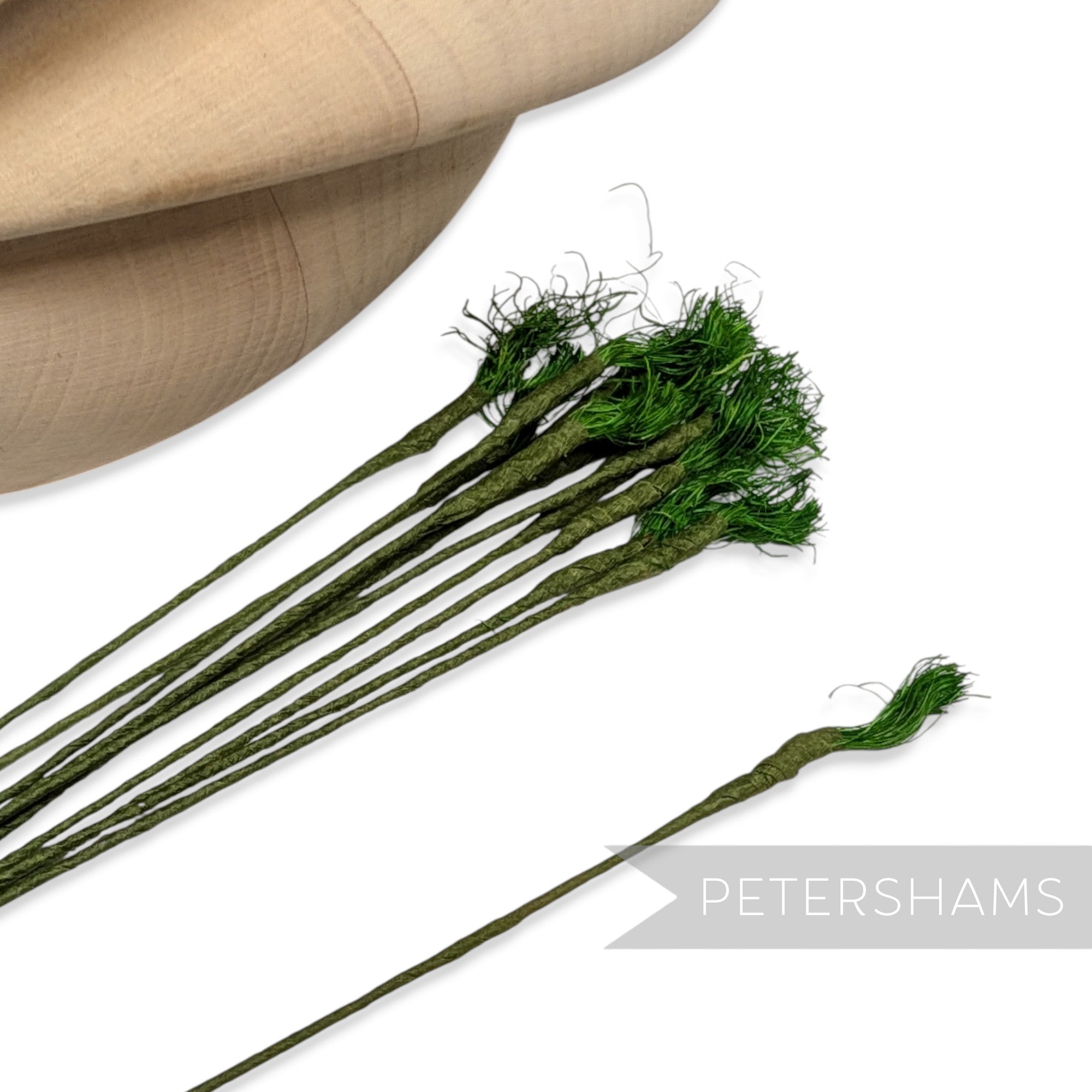 Vintage 1950s Sisal Straw Swirly Flower Stamen Stems - 12 Stems